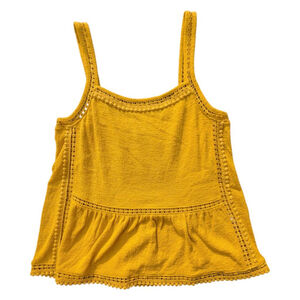 J. Crew Point Sur Yellow Cotton Crochet Tank Women's S Boho Festival Cotton EUC